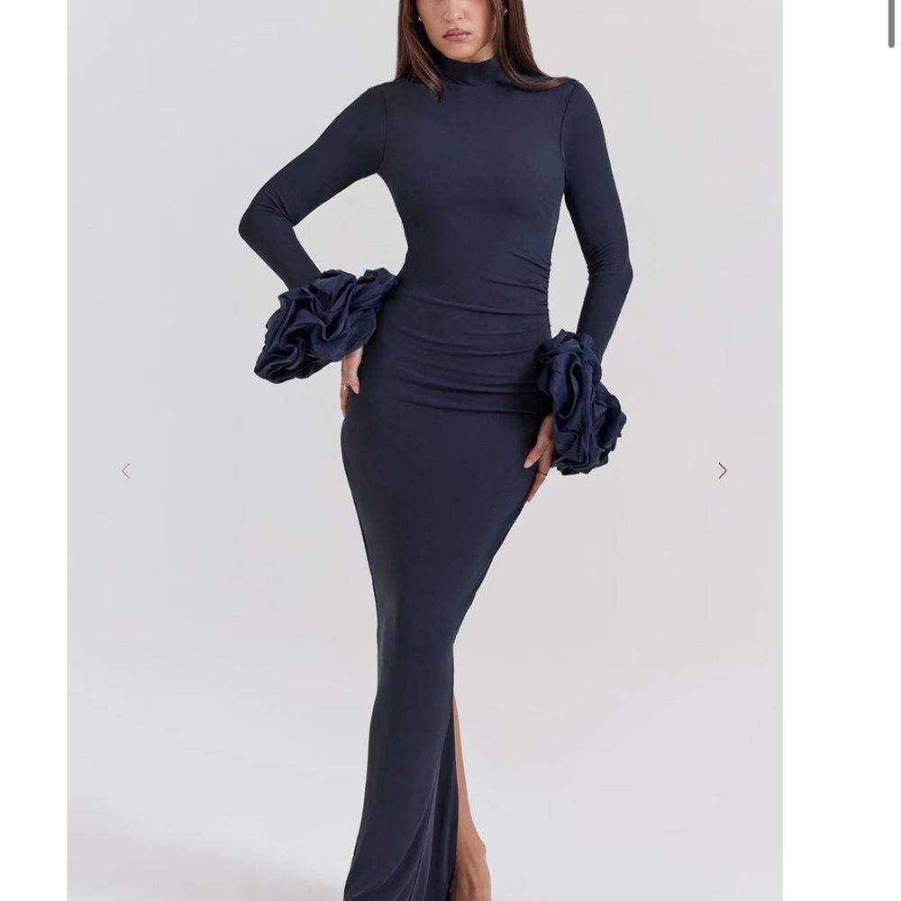 House of CB Midnight Fabienne Dress Blue Long Sleeve Dress